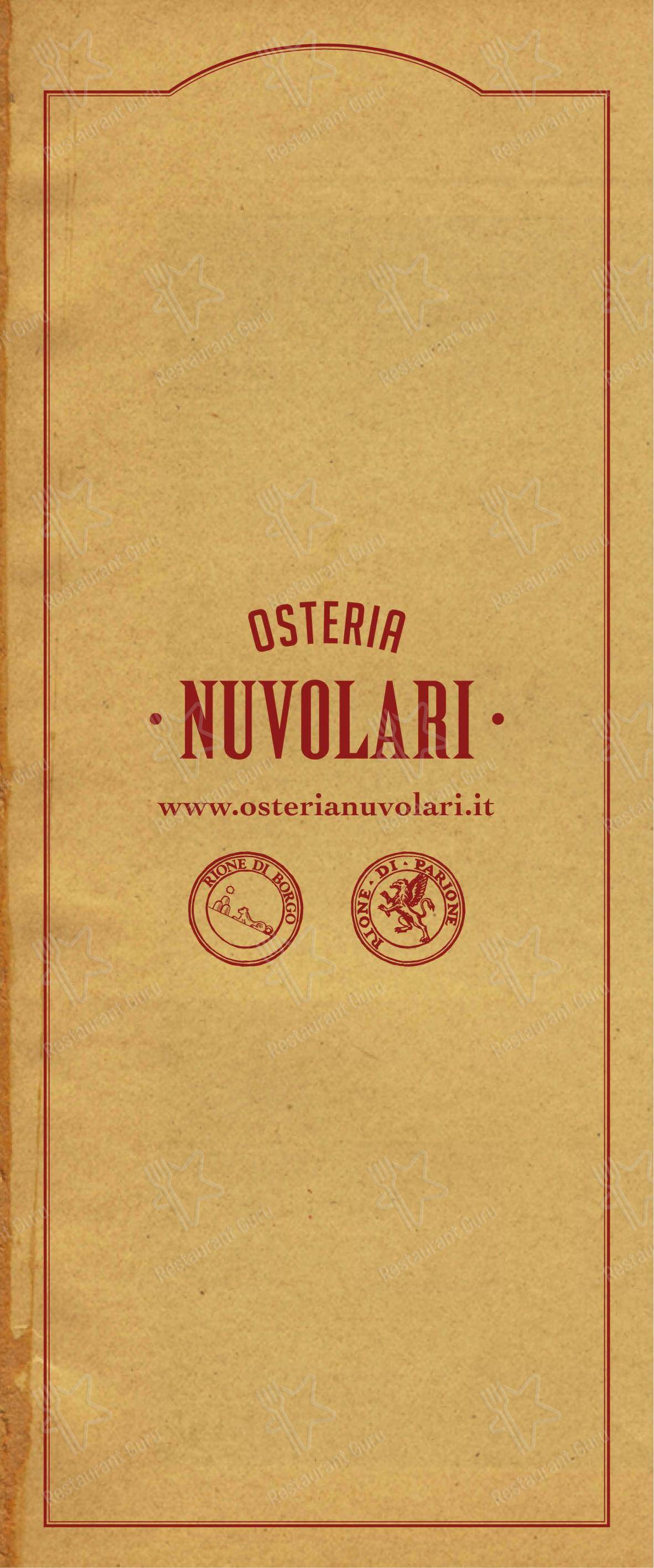 Osteria Nuvolari in Roma - Menu bar