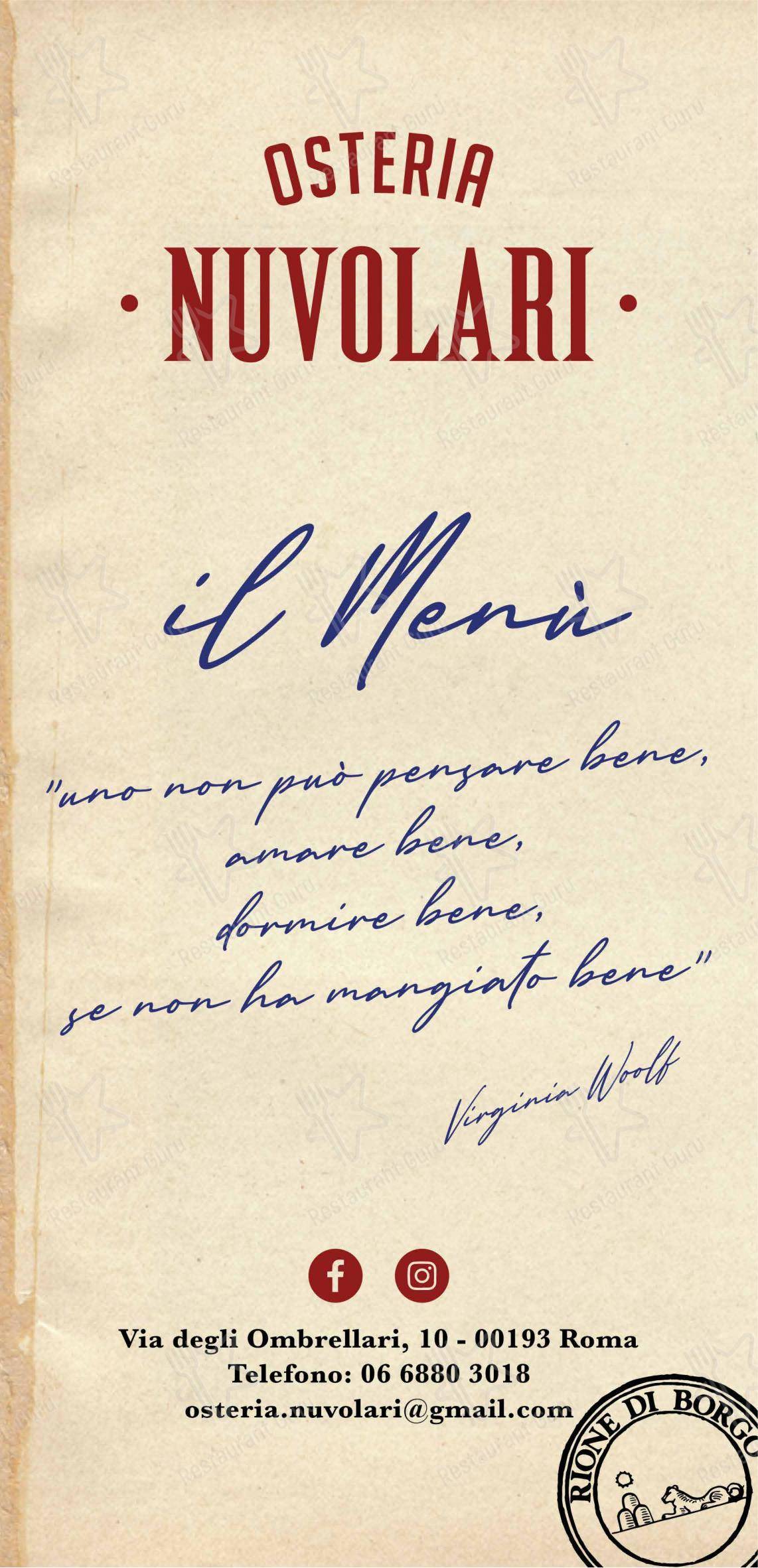 Menu di Osteria Nuvolari - 菜单