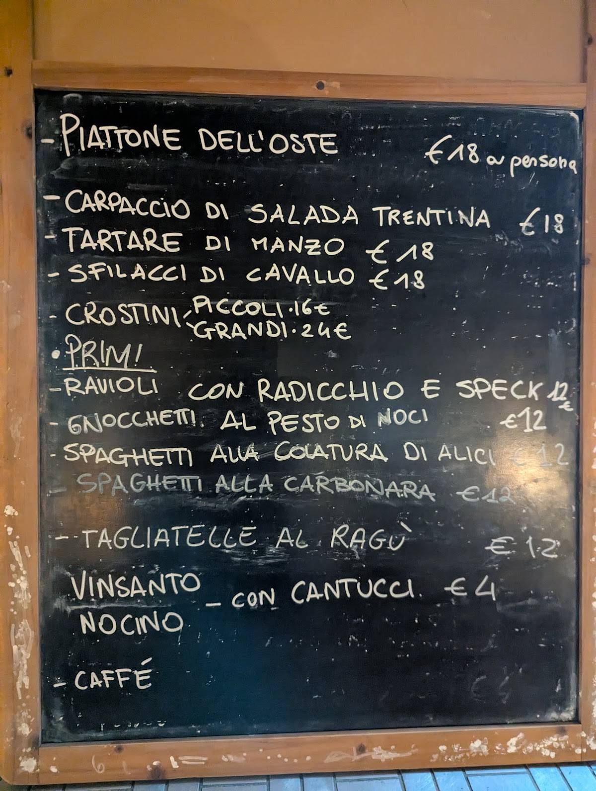 Menu di Osteria dei Grifoni 