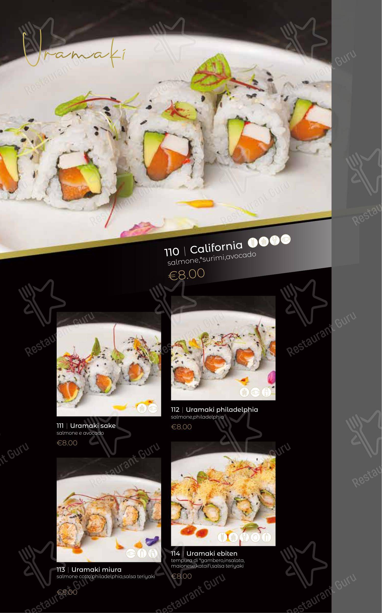 Menu di Oya Sushi Rovigo - Menu bar