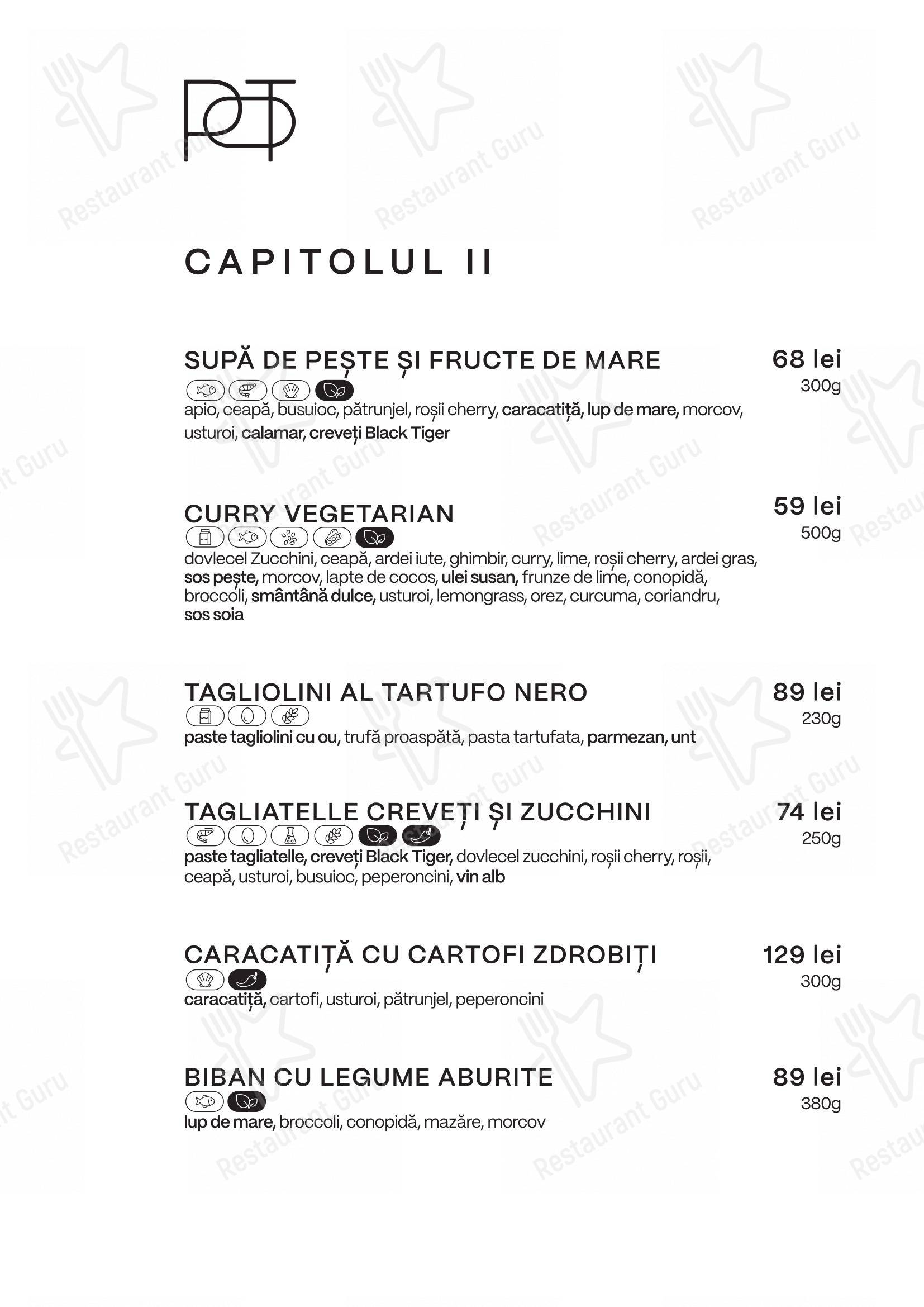 POT.stories dans Bucarest - Menu