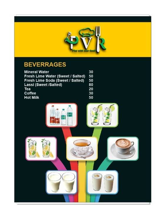 PVR Veg Restaurant menu