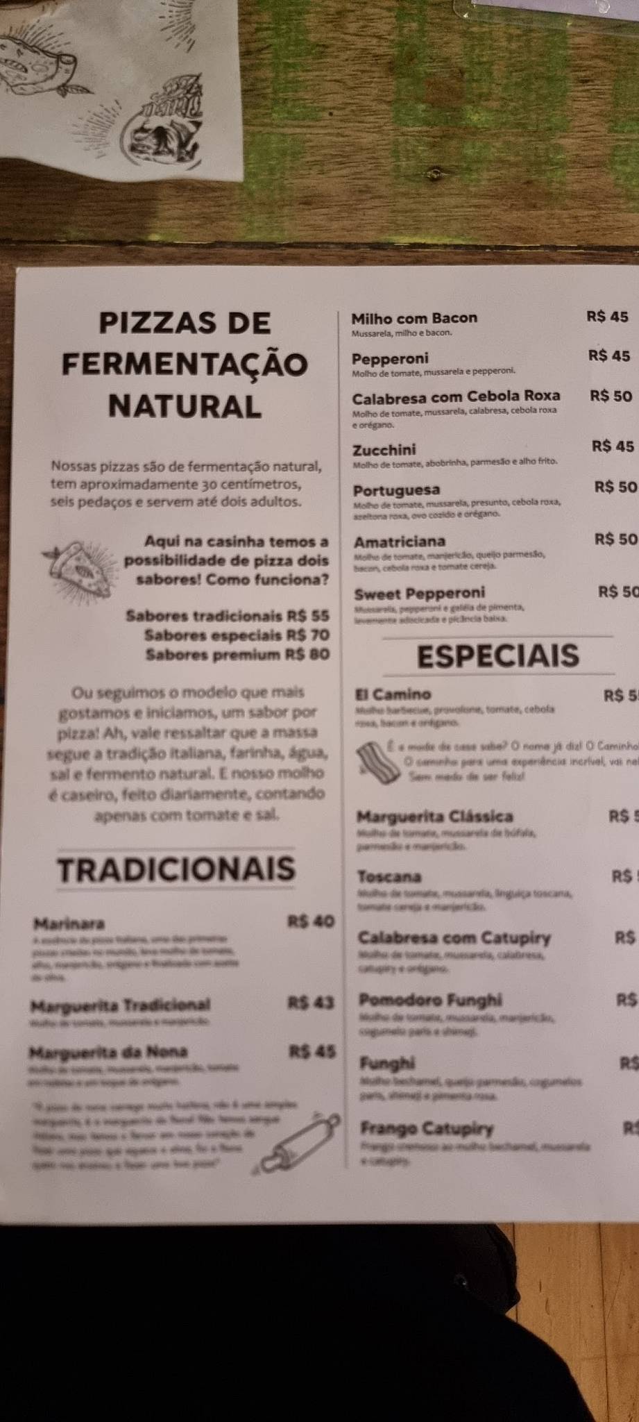Paco Pizza cardápio