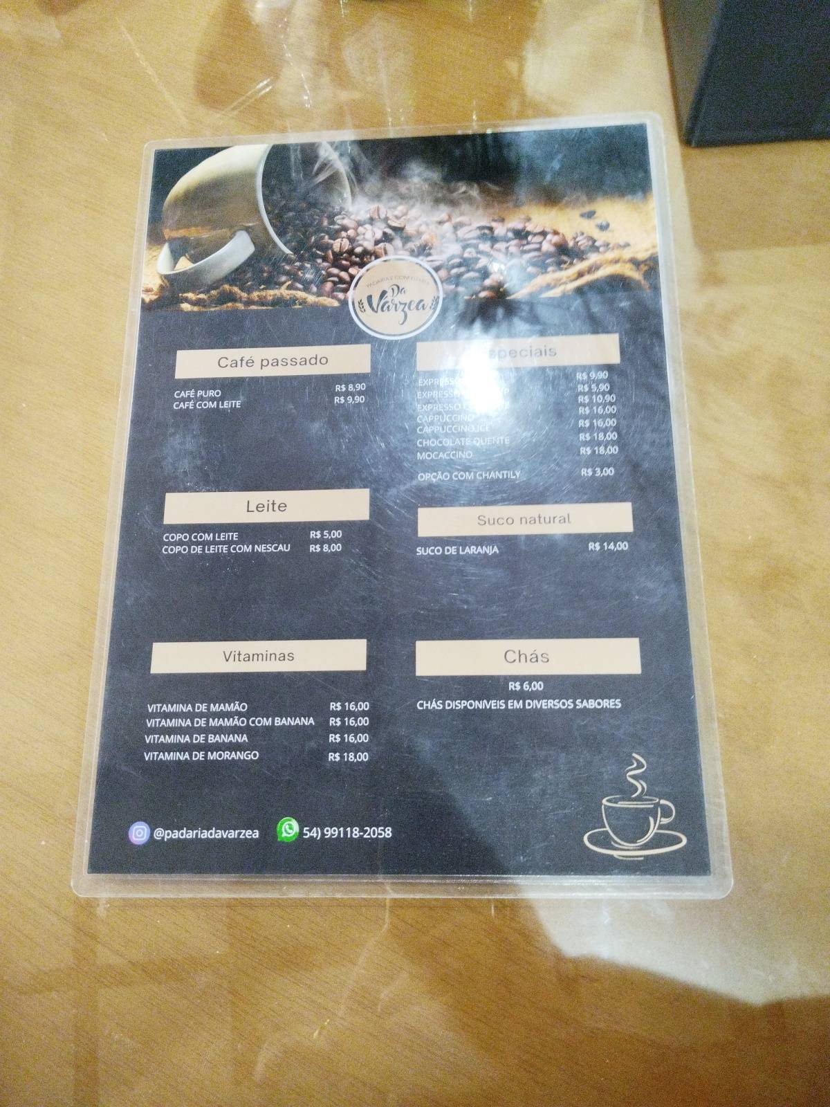 Padaria Da Várzea cardápio