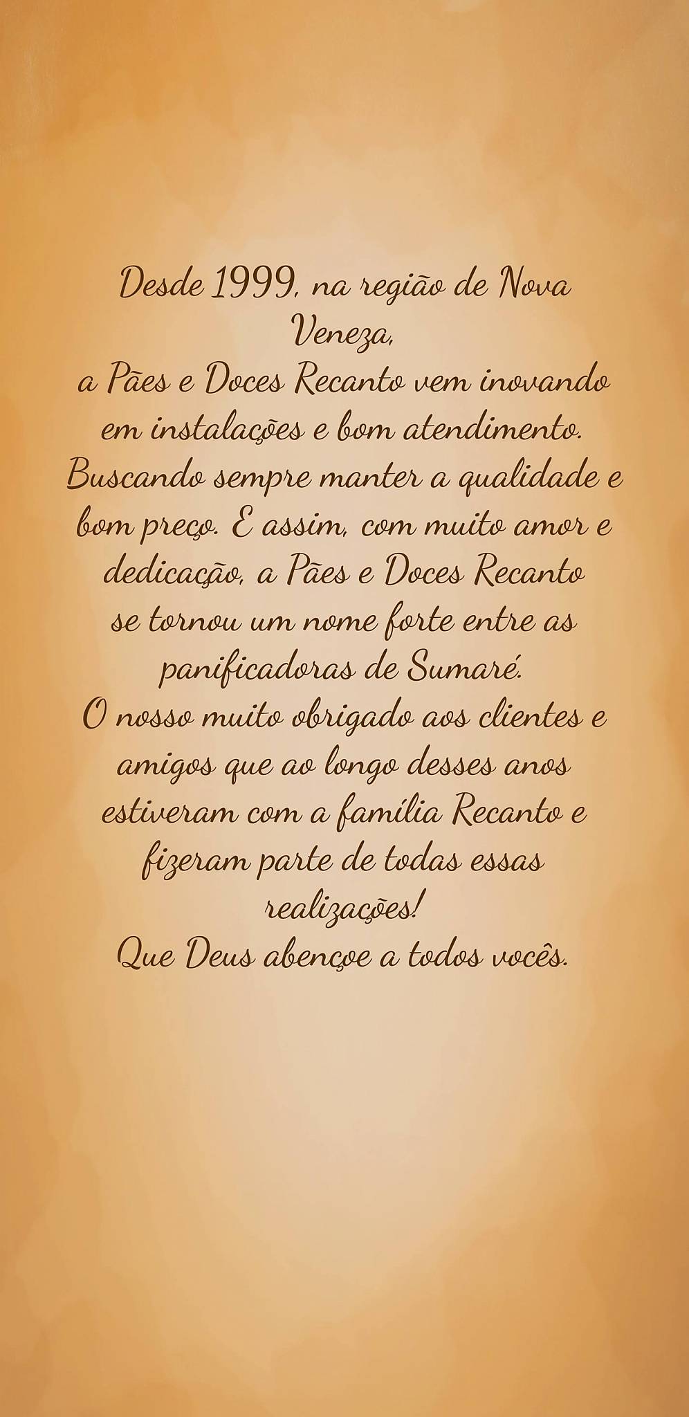 Padaria Pães e Doces Recanto cardápio