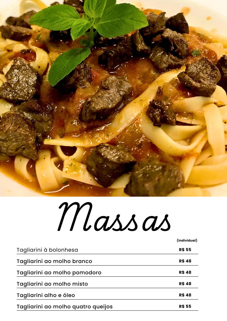 Palmarys Pizzaria e Restaurante cardápio