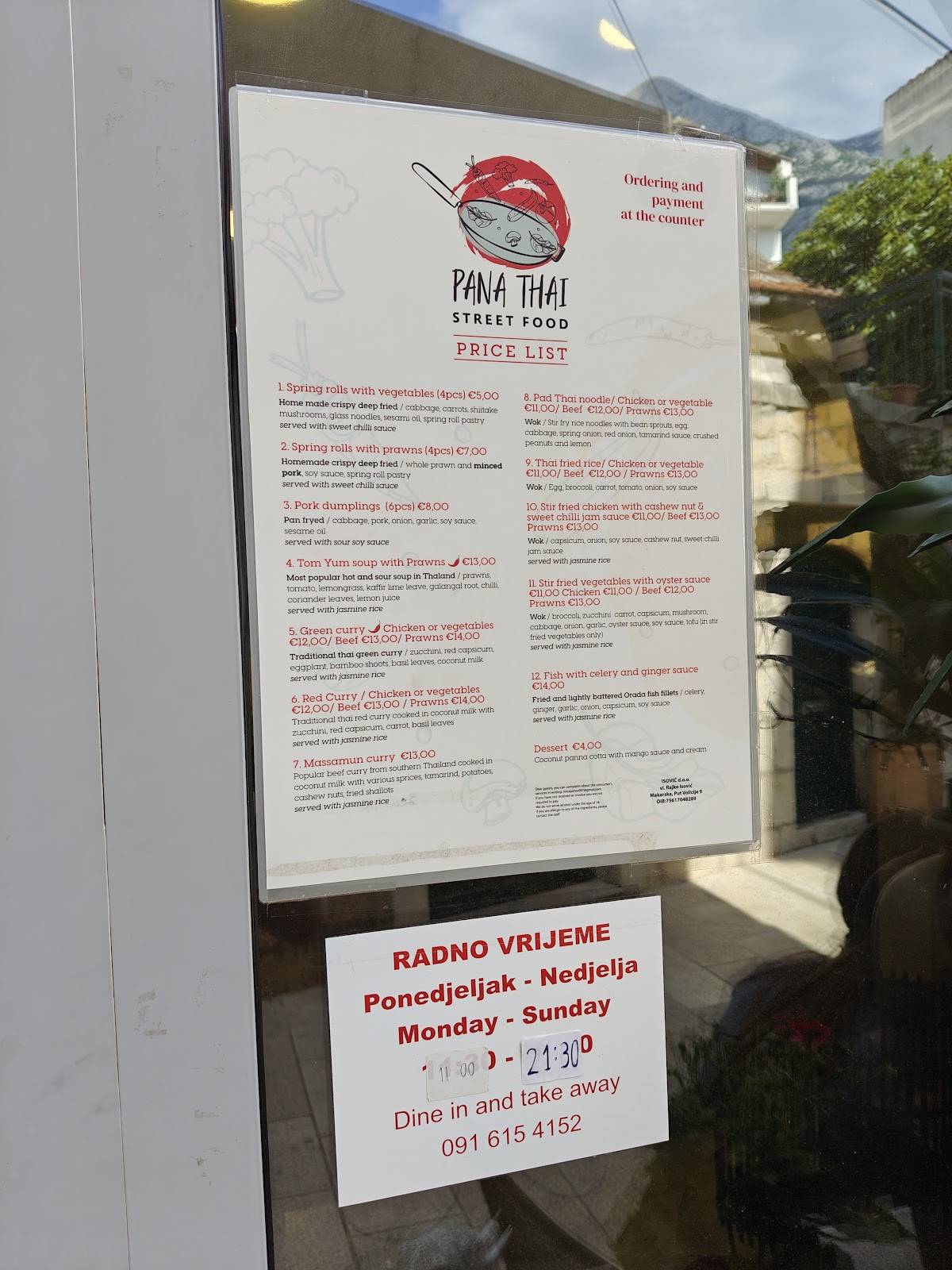 Menu di Pana Thai Street Food (Authentic Thai food) 