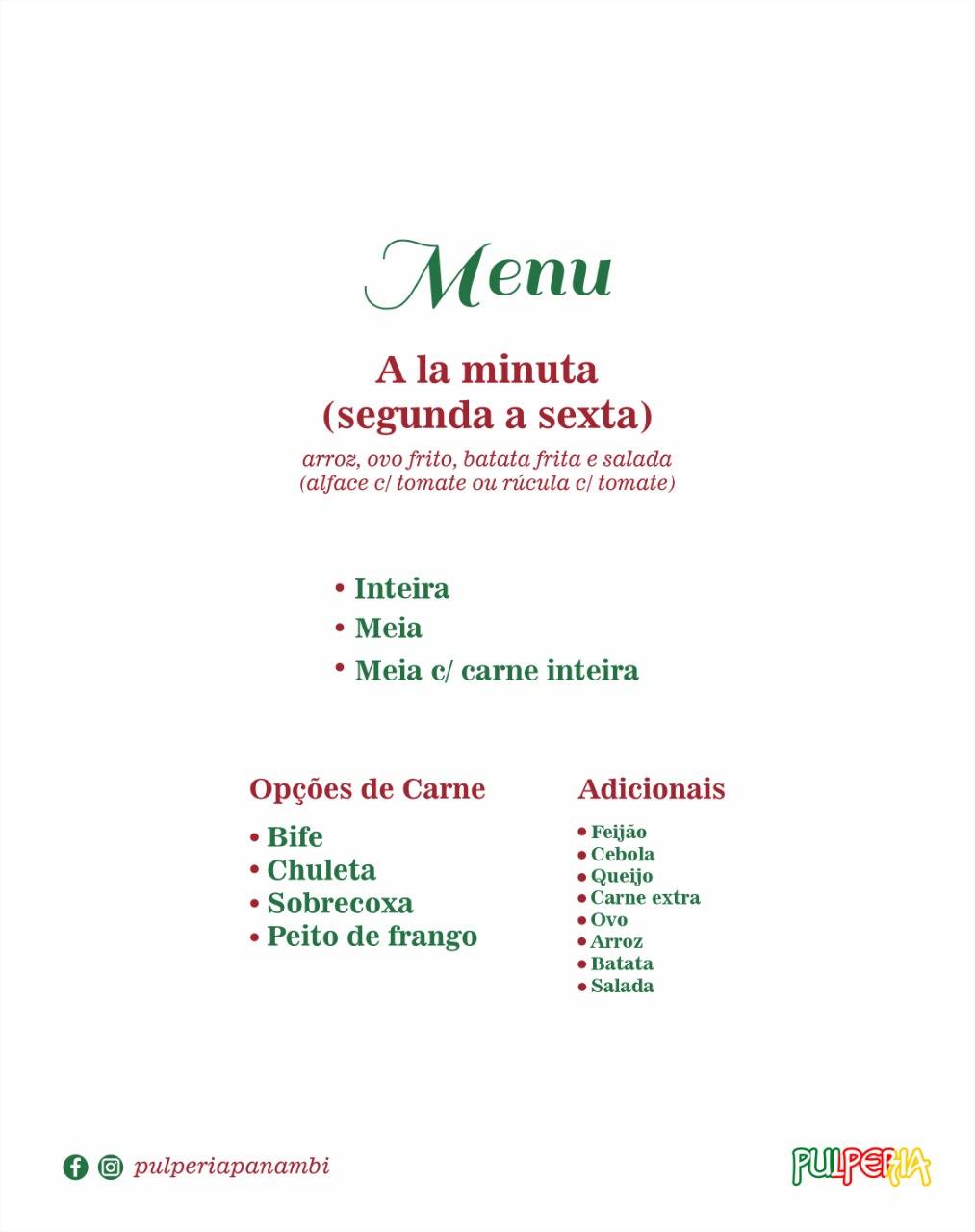 Restaurante, parrilla e pizzaria Pulperia cardápio