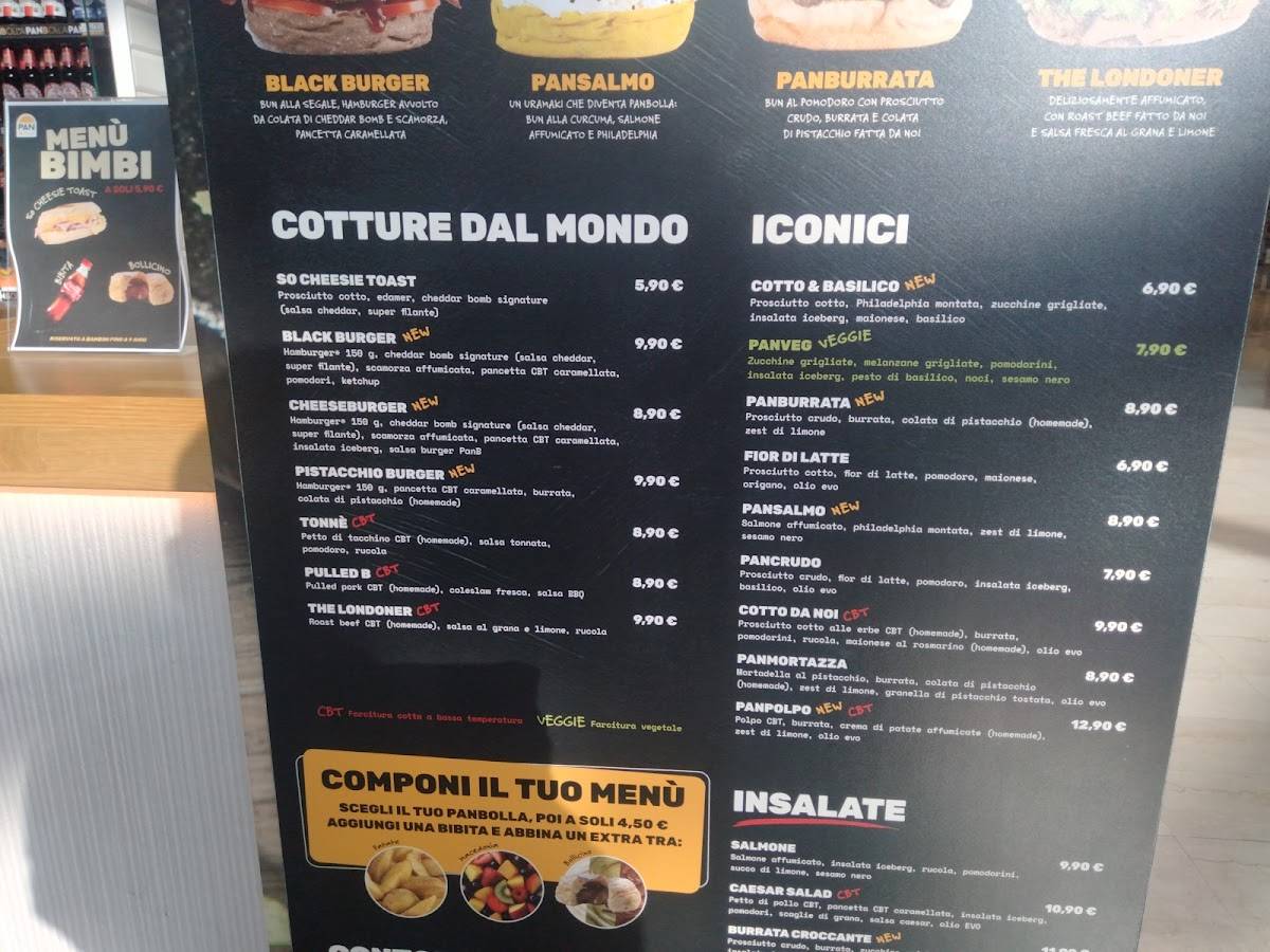 Menu di Panbolla Bergamo - Panini Gourmet 