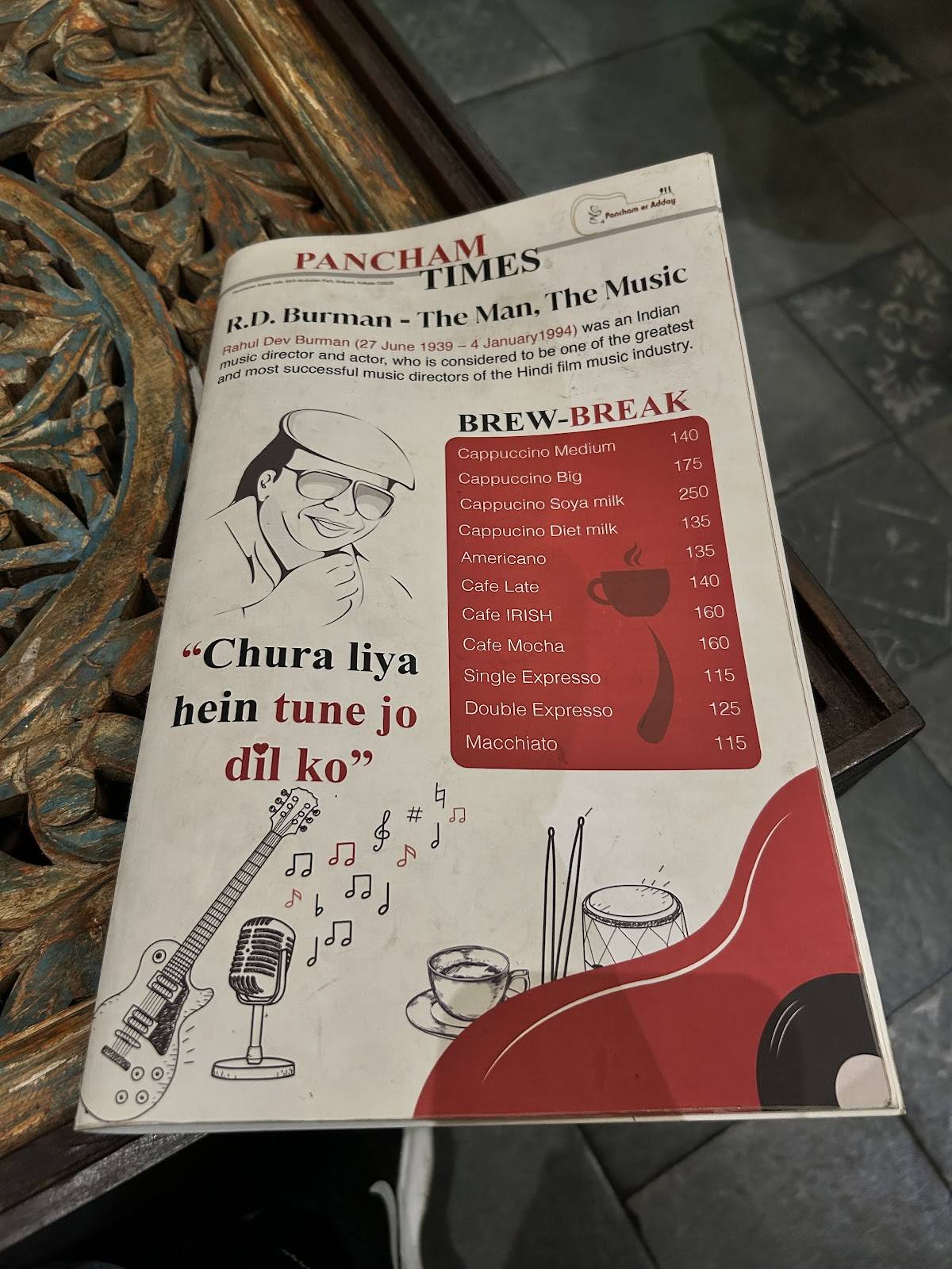 Pancham er Adday menu