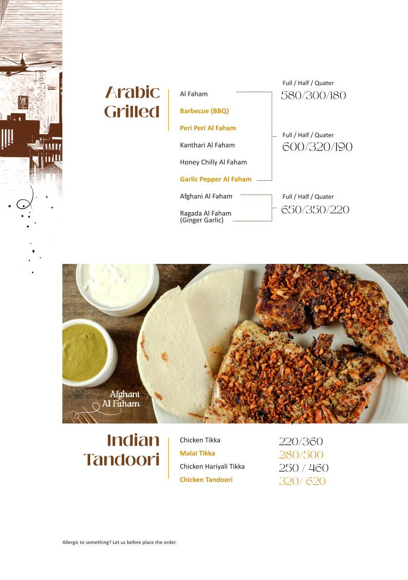 Pappaji Restaurant menu