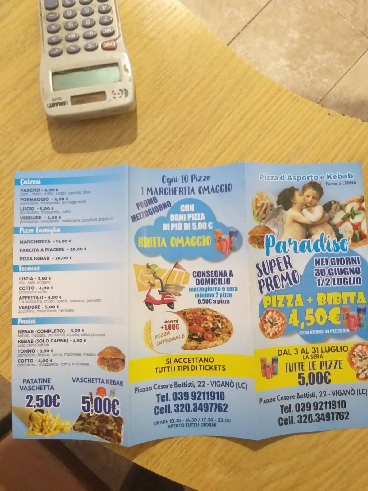 Menu di Paradiso S.A.S Di Ethe Issam 