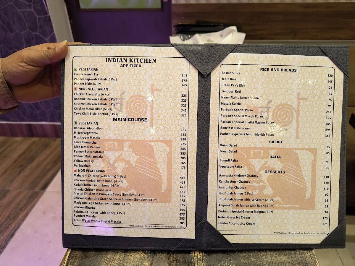 Parban menu
