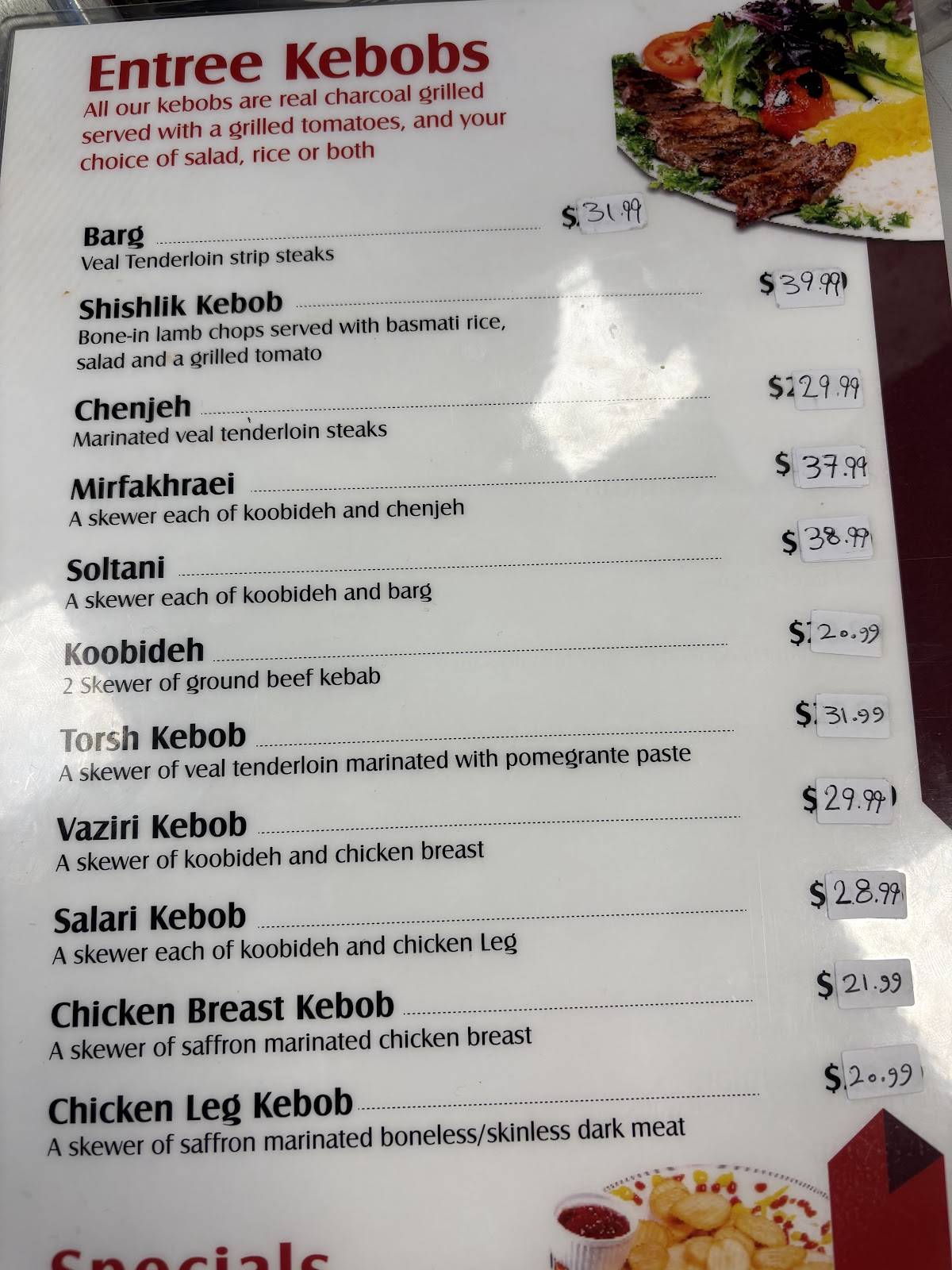 Menu de Pars Grill Vaughan