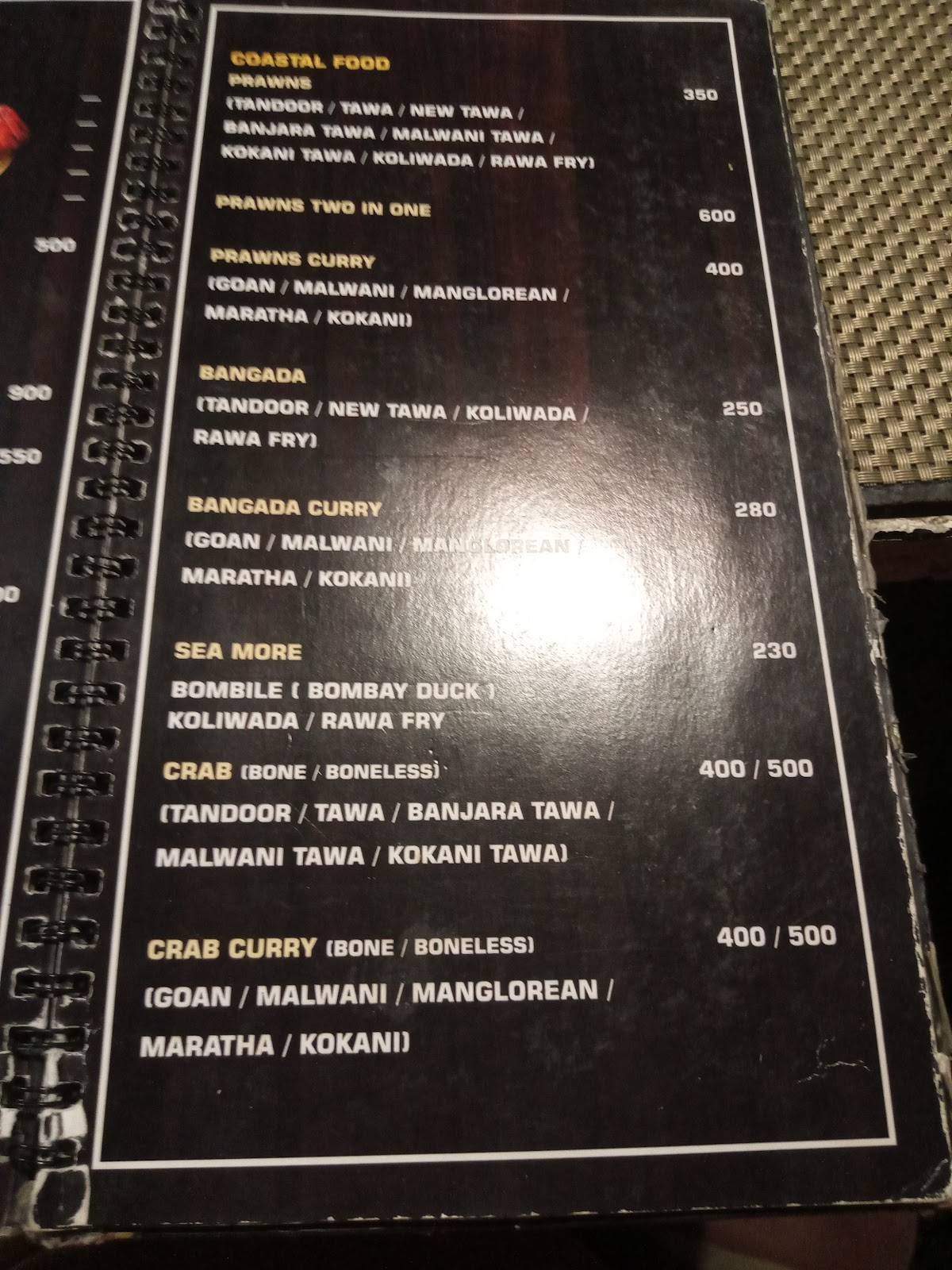 The mango family garden restaurant menu