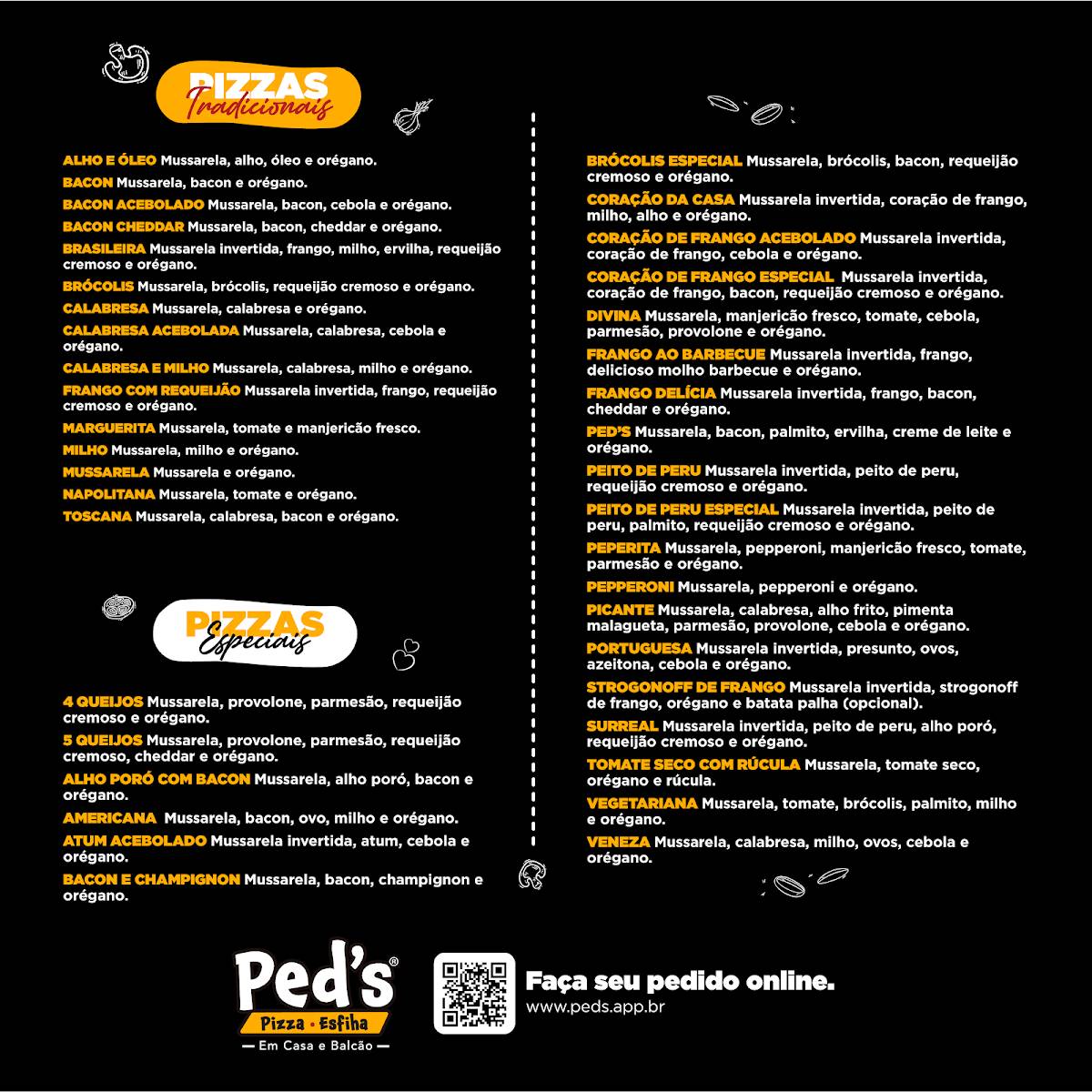 Ped's Pizza e Esfiha cardápio