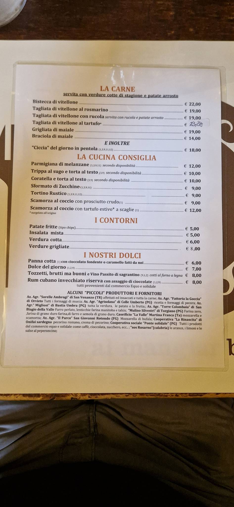 Menu di Al Mangiar Bene 