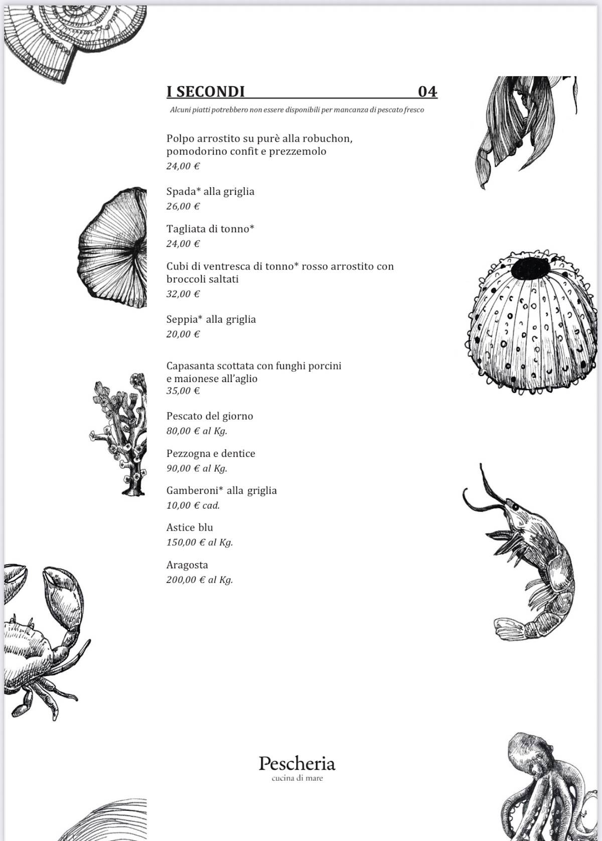 Menu di Pescheria 