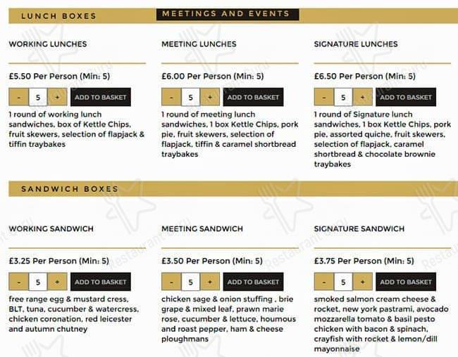 Philpotts Ltd menu