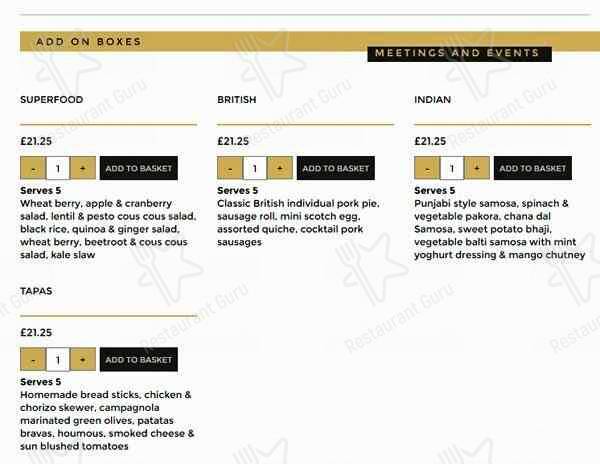 Philpotts Ltd menu