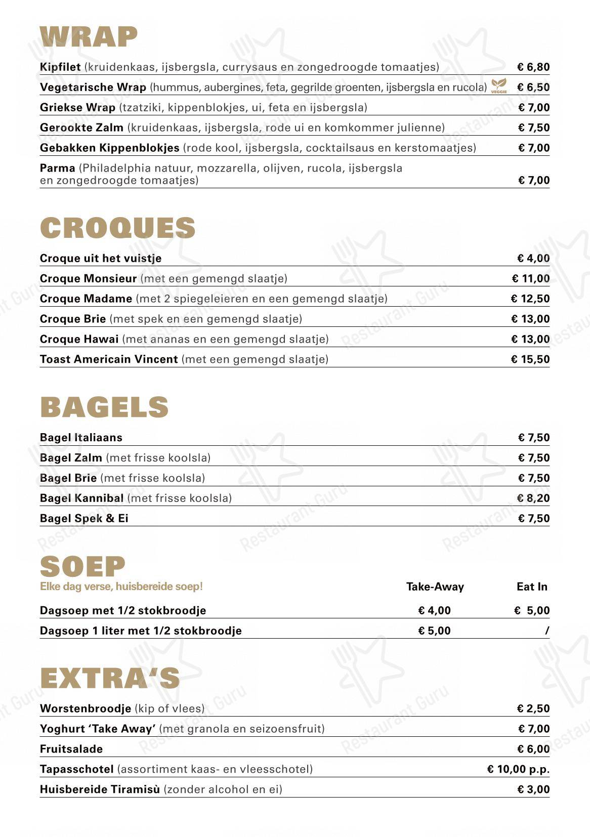 Piknik dans Genk - Menu bar