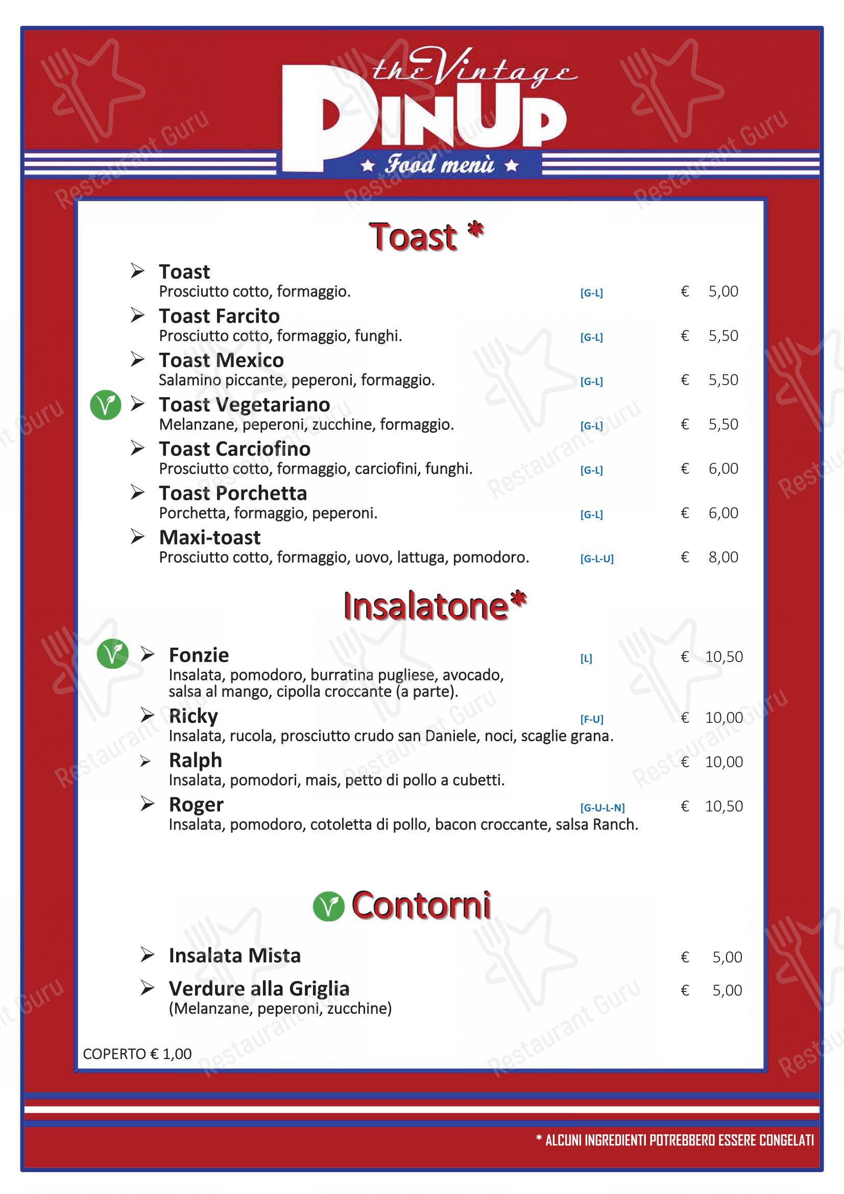 Menu di PinUp Pub - Menu
