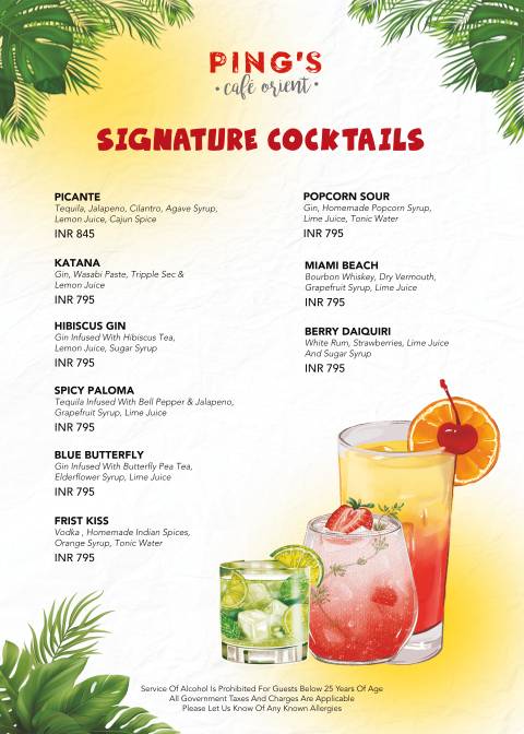 Ping's Cafe Orient menu
