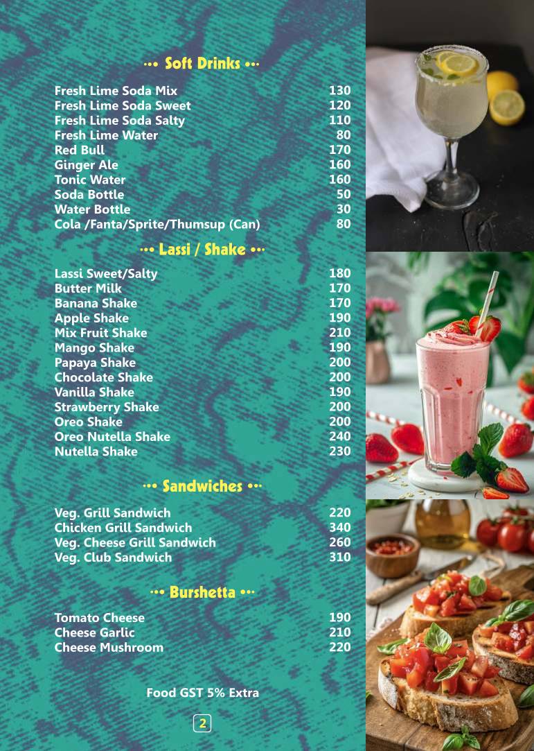 Pinkcafe Bar & Restaurant menu