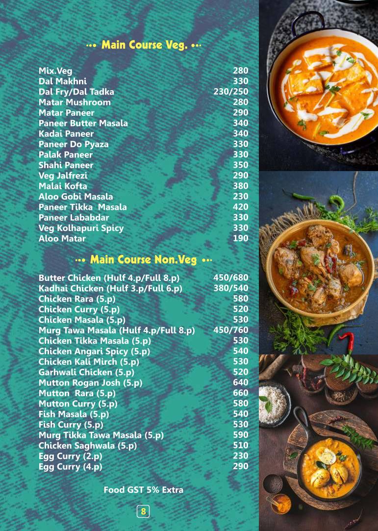 Pinkcafe Bar & Restaurant menu