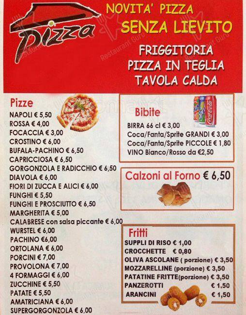 Menu de Barrili Pizza - pizzeria a domicilio