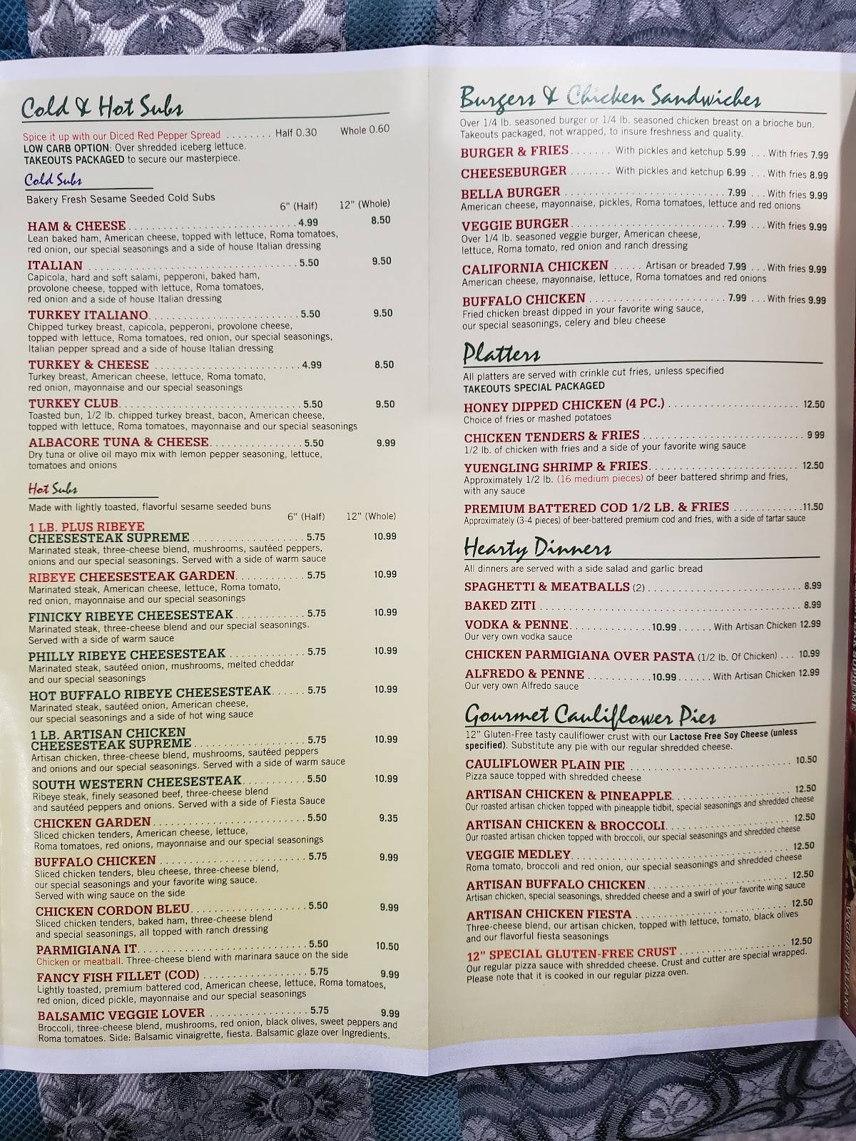 Menu at Pizza Bella Hanover/Ashley pizzeria, Ashley, 782 Hazle St