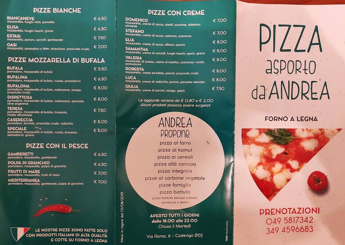 Menu di Pizza Da Andrea 
