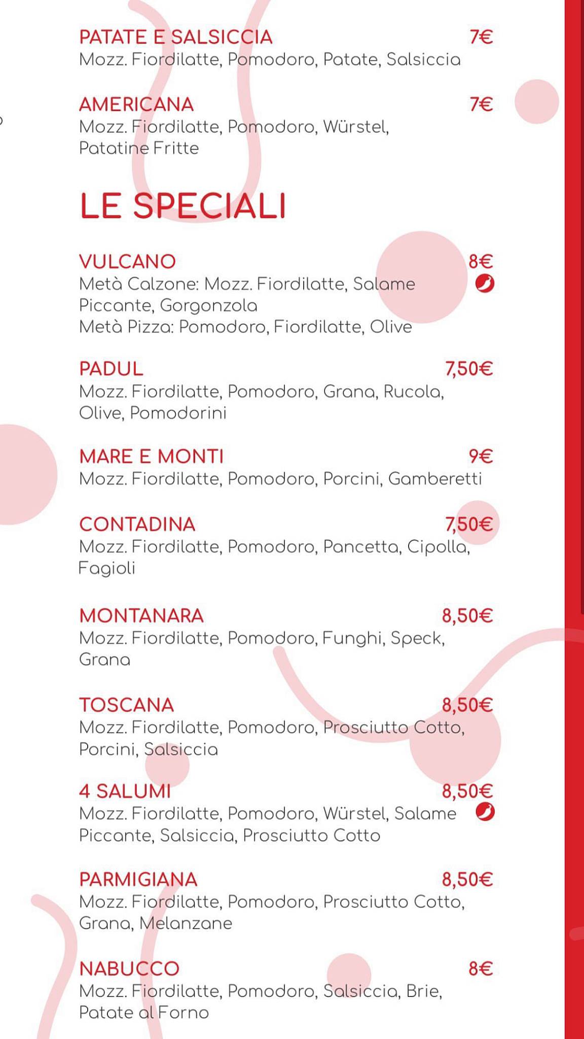 Menu di Pizza Di Padul 