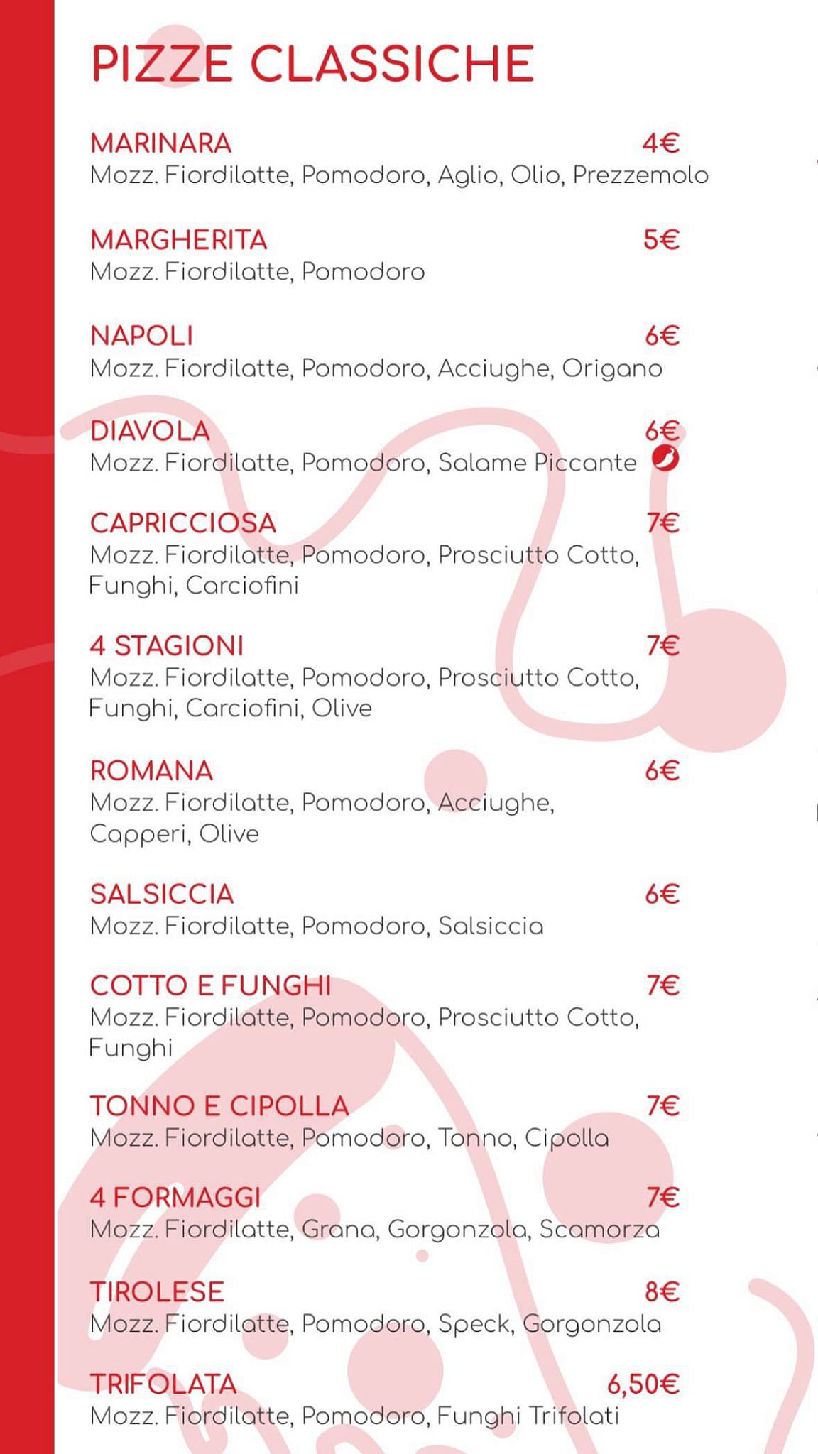 Menu di Pizza Di Padul 