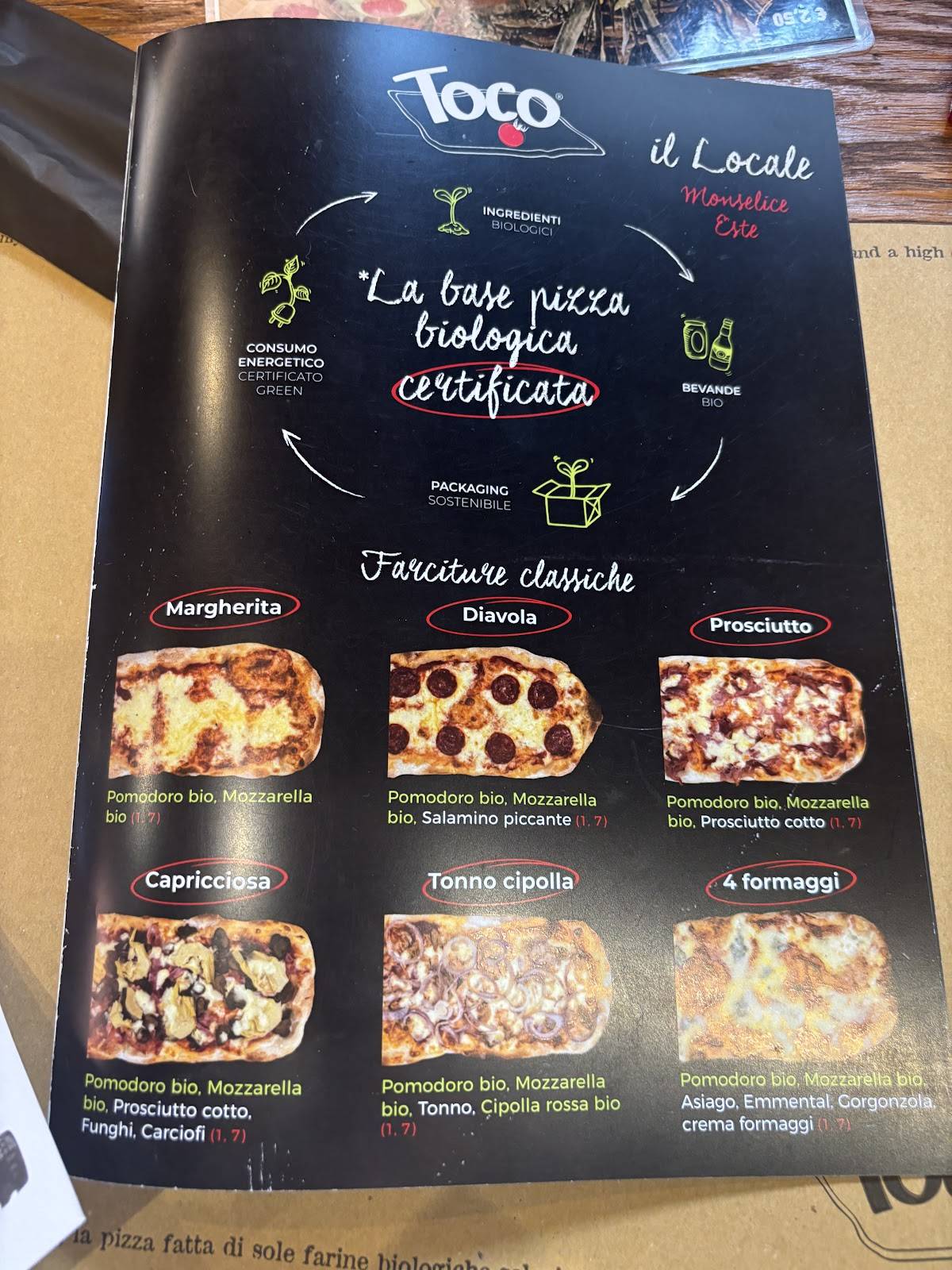 Menu di TOCO il Locale - Monselice 