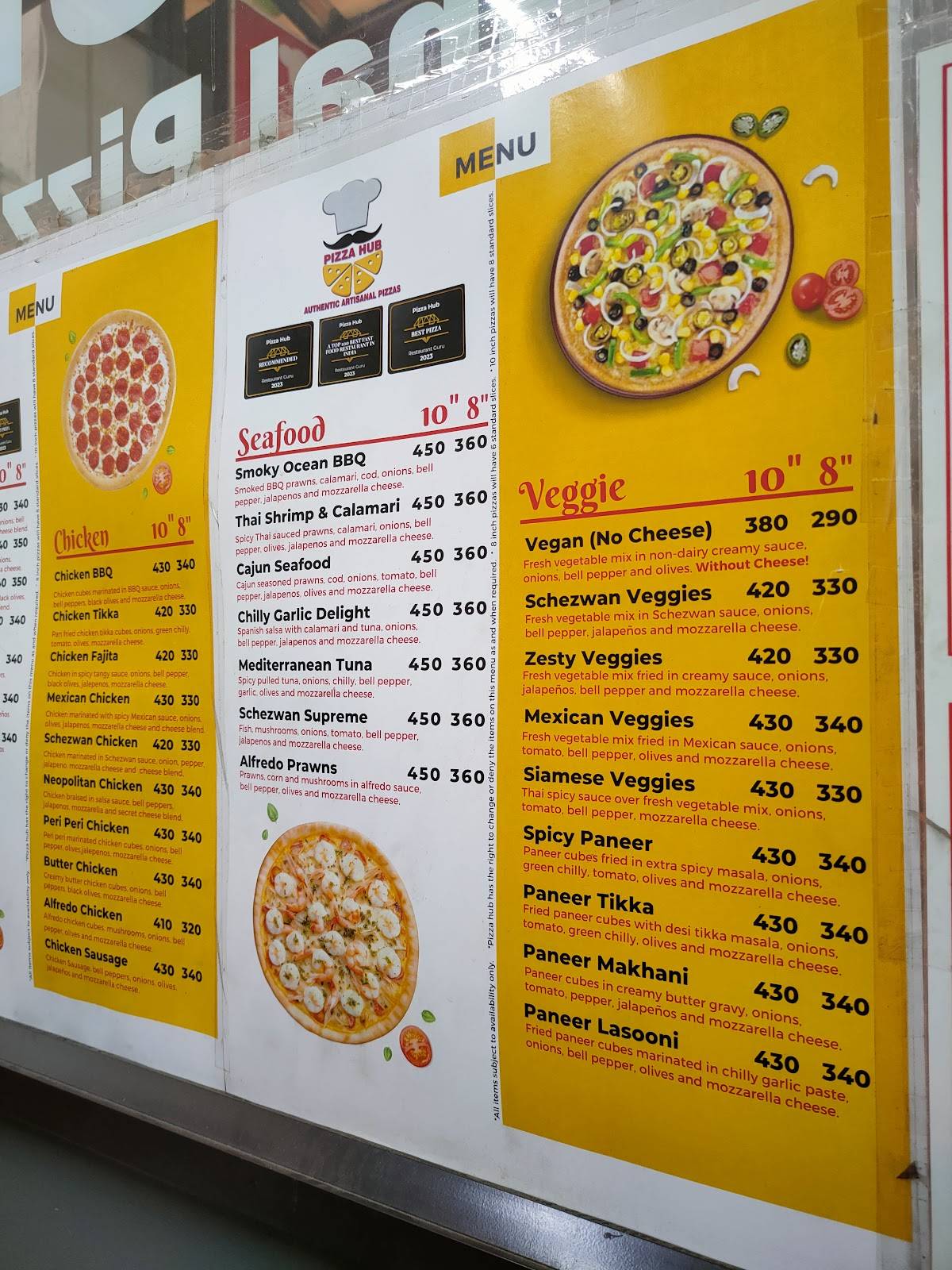 Pizza Hub menu