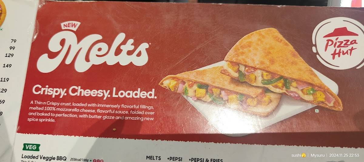 Pizza Hut Vijayanagara, Mysore menu