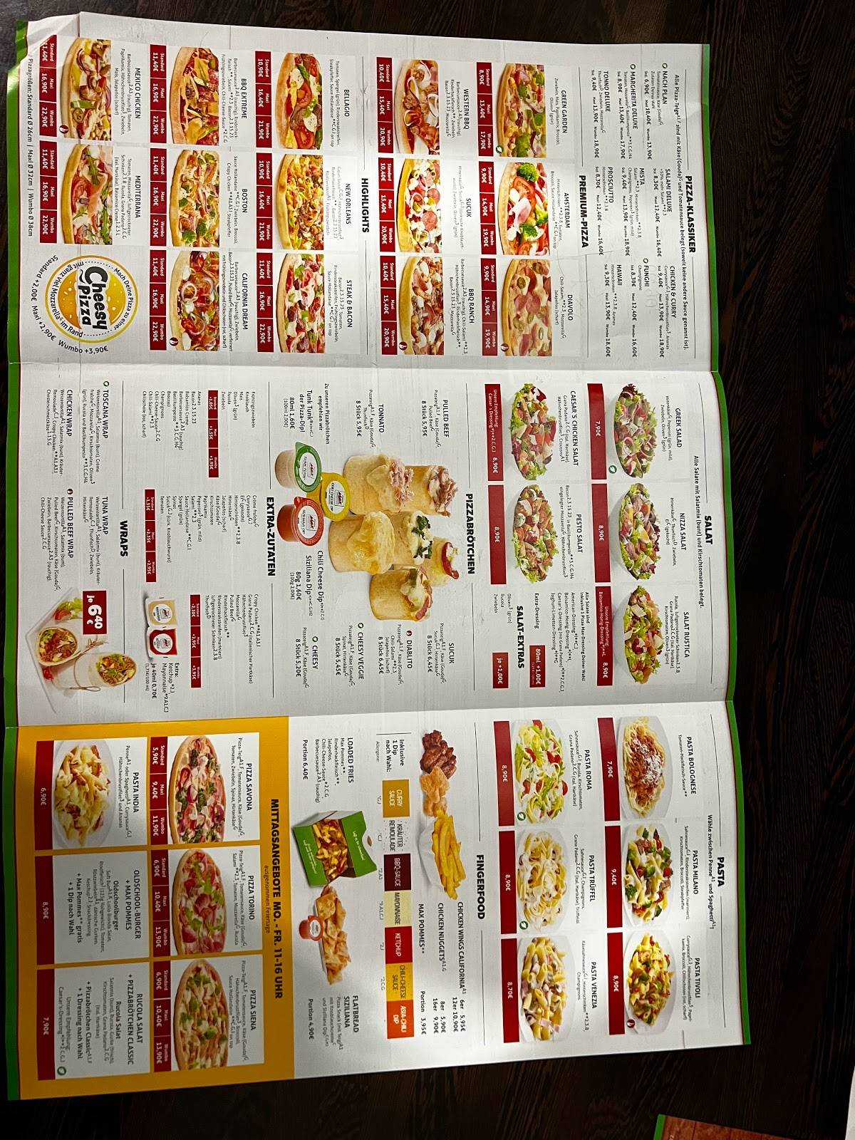 Menu de Pizza Max Hamburg Bergedorf