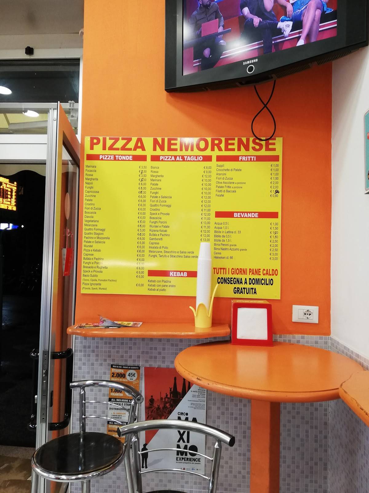 Menu di Pizza Nemorense 