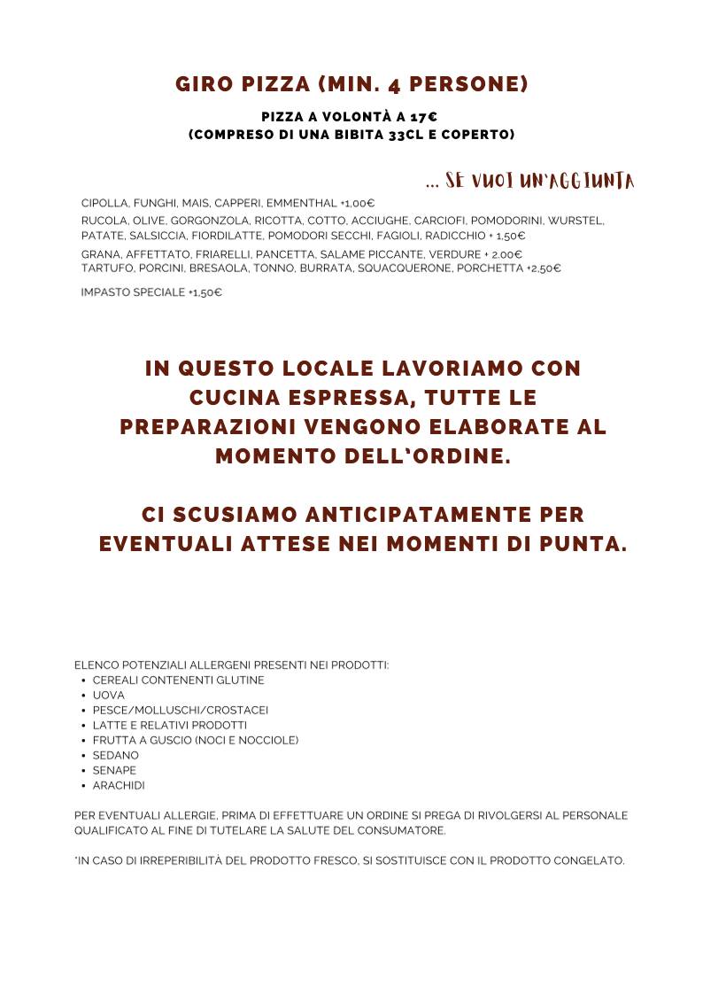 Menu di Pizza Party Forlì 