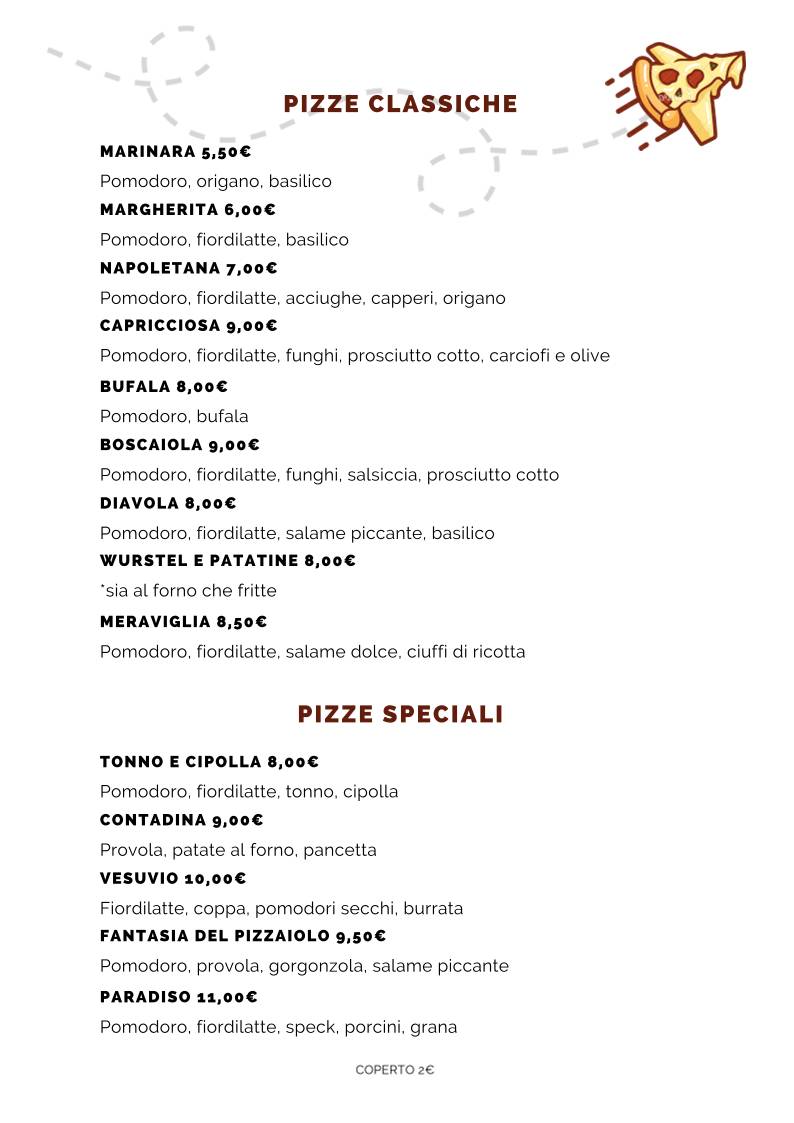 Menu di Pizza Party Forlì 