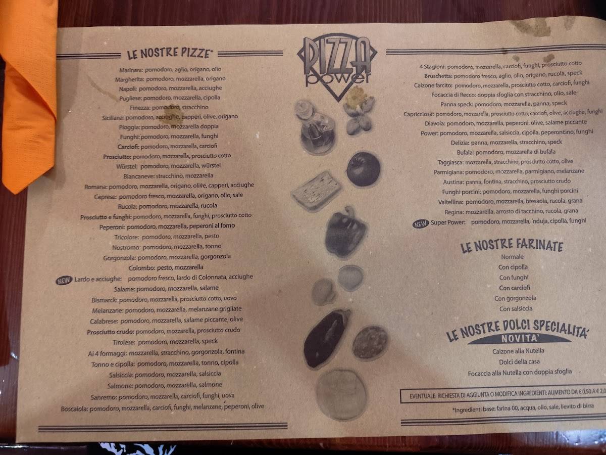 Menu di Pizza Power Di Gagliano Luca 