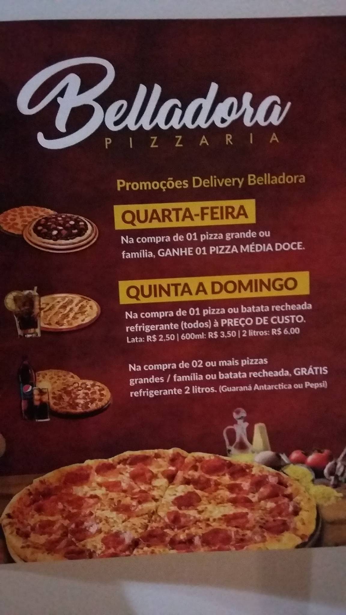 Pizzaria Bella Dora cardápio