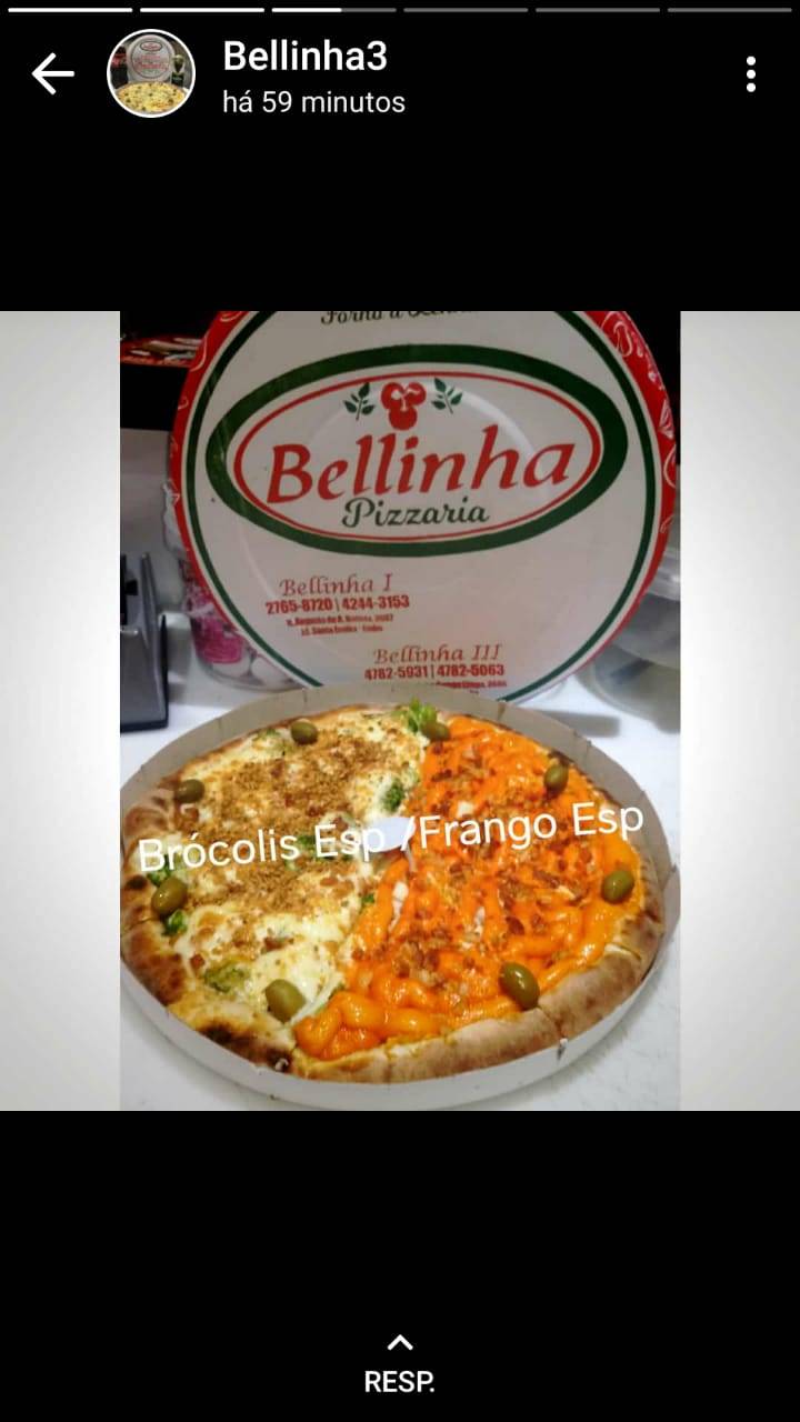 Pizzaria Bellinha cardápio