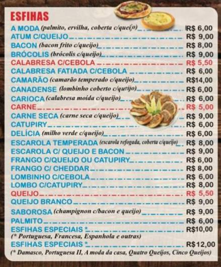 Pizzaria Damasco 2 cardápio