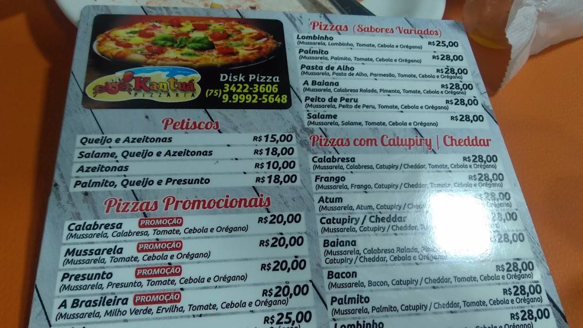 Pizzaria Kantua cardápio
