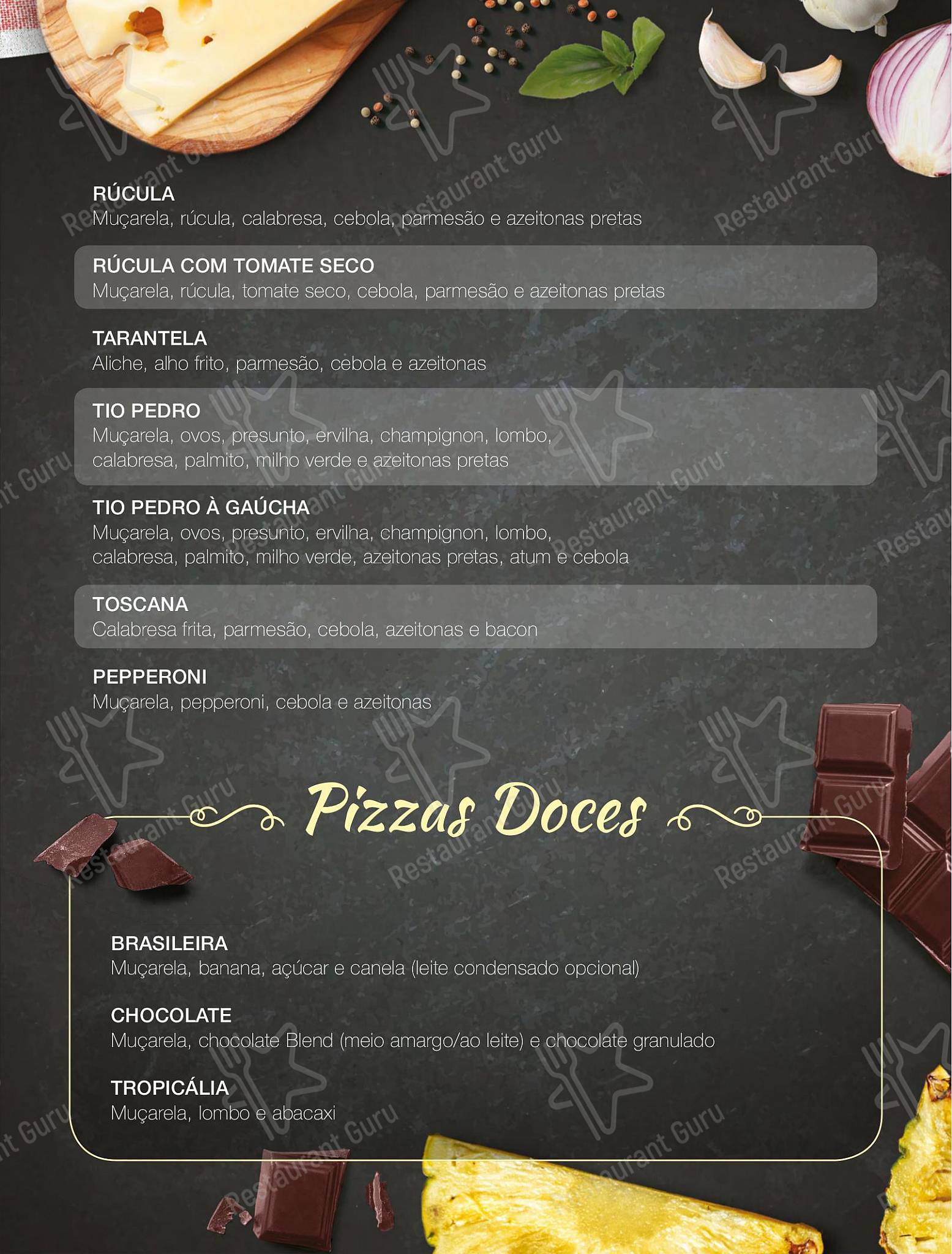 Pizzaria Tio Pedro em Americana - Menu