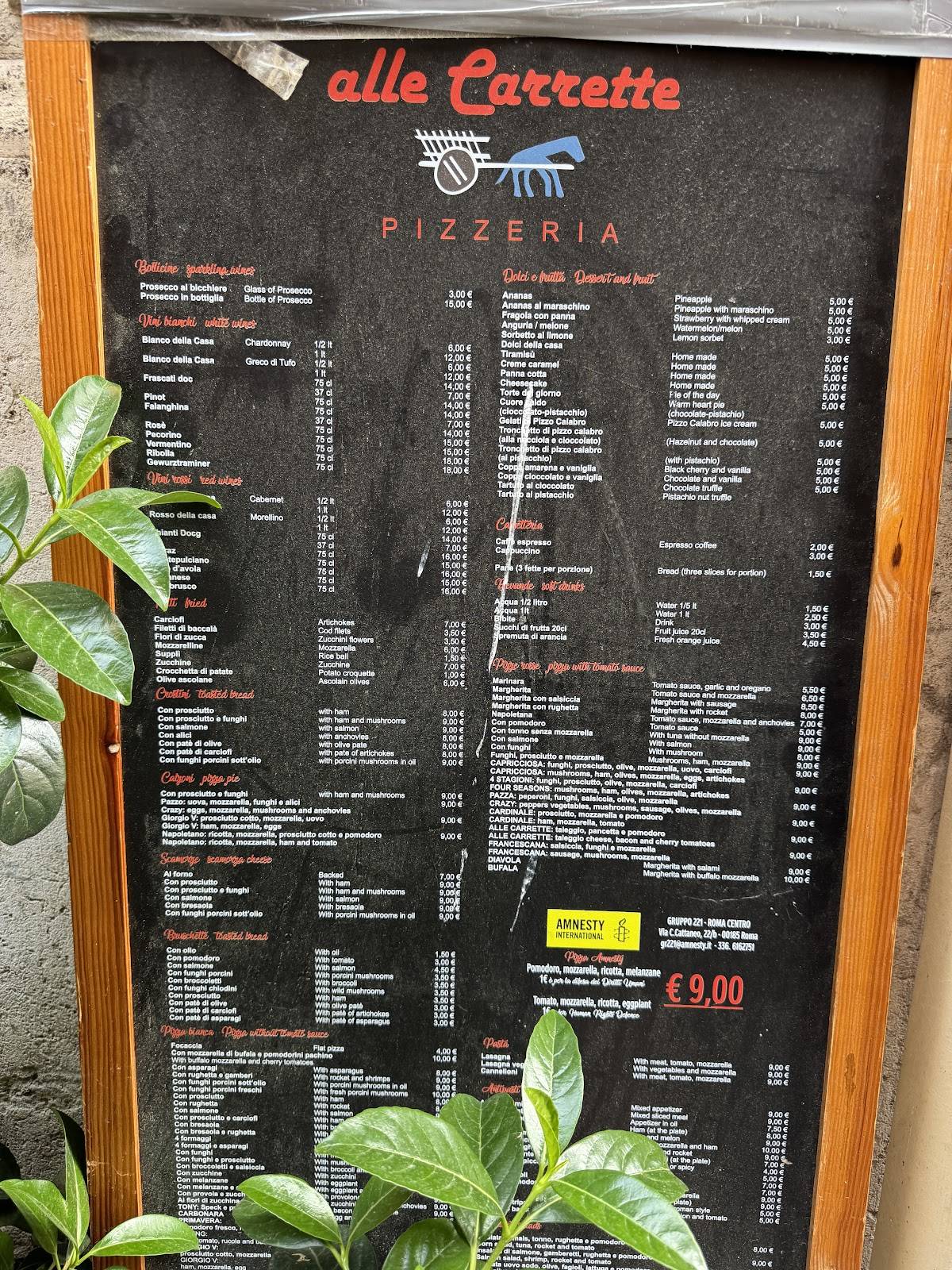 Menu di Alle Carrette 