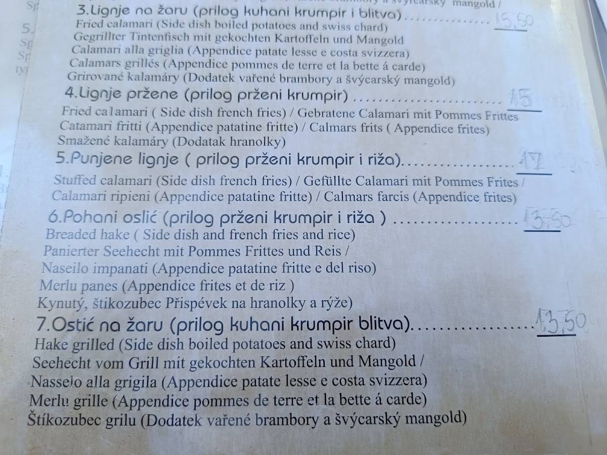 Menu di Pizzeria Ankora 