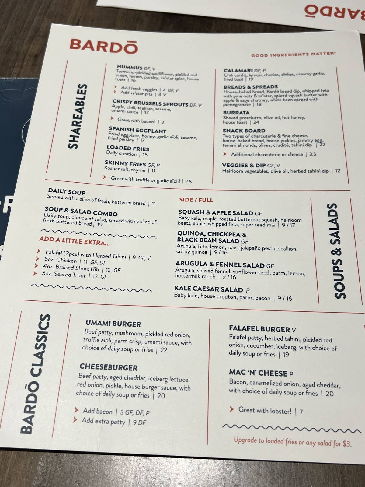 Menu de Bardō Locke St. Hamilton